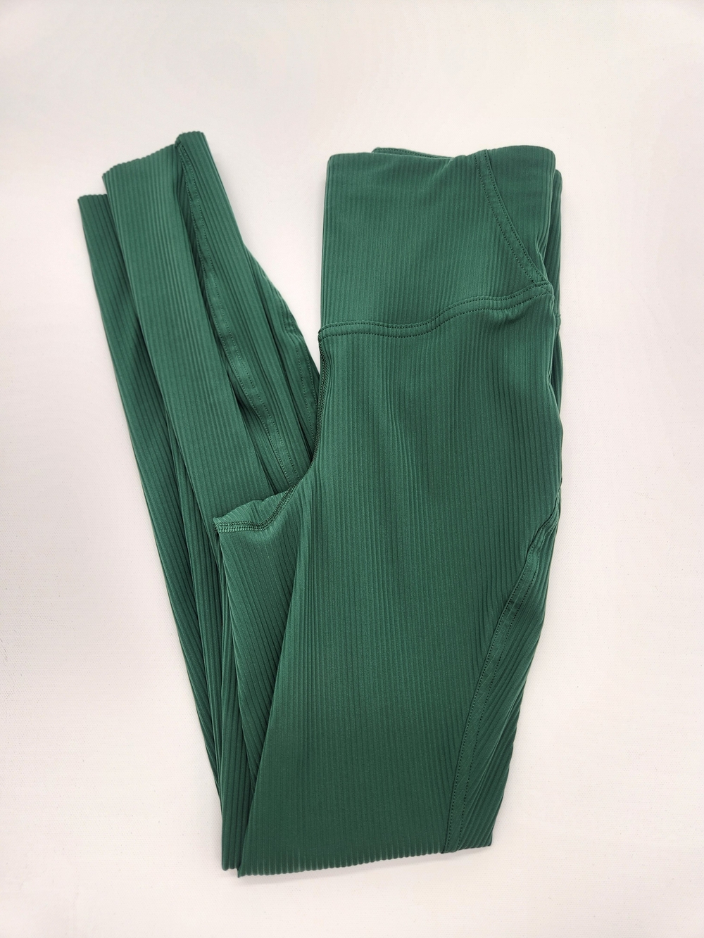 Lululemon Ribbed High Rise Green Leggings Size 2 Nulu Yoga Athletic